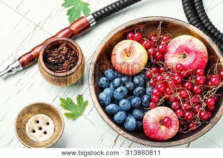 Hookah With With Berries And Apple