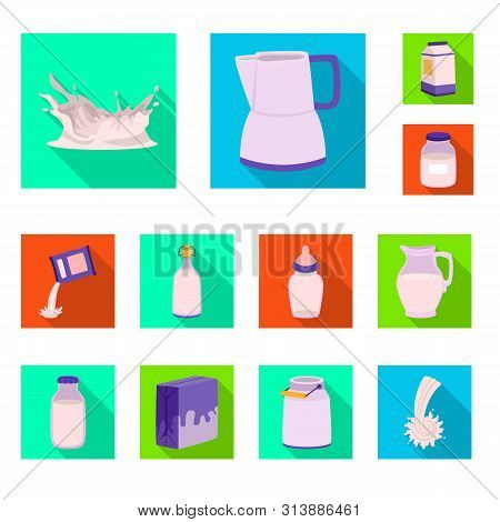 Vector Design Of Fresh And Diet Logo. Set Of Fresh And Healthy Stock Vector Illustration.