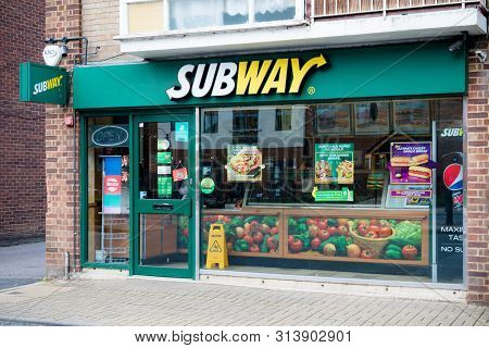 Sandhurst, United Kingdom, 28th July 2019:- A Branch Of The Fastt Food Sandwich Chain Subway