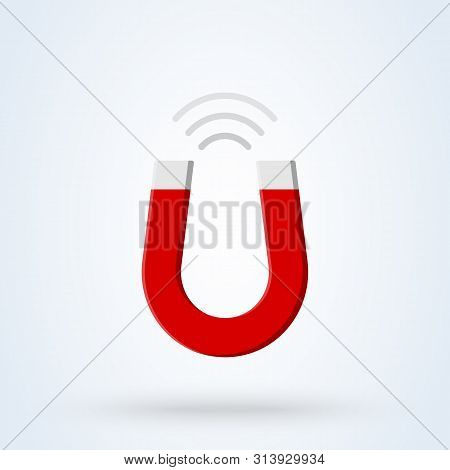 Magnet Flat Design. Simple Vector Modern Icon Illustration.