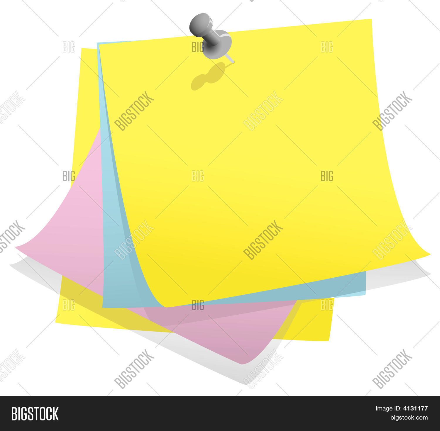Stack Note Paper Pin Vector & Photo (Free Trial) Bigstock