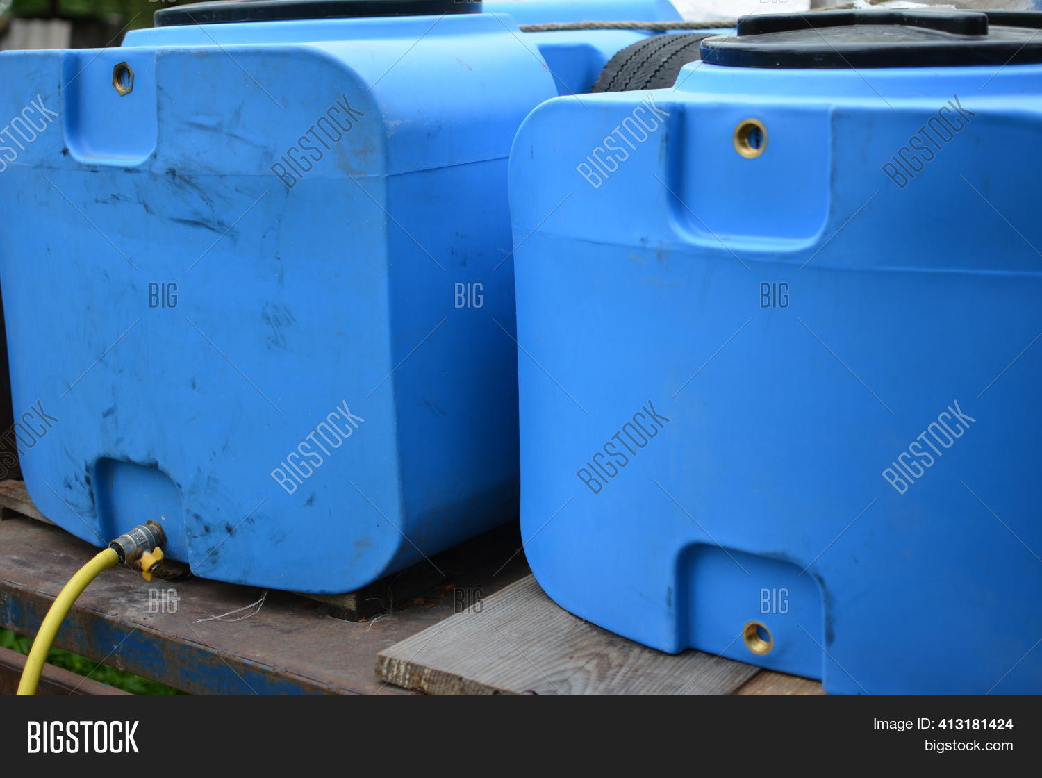 Blue Plastic Barrels Image & Photo (Free Trial) Bigstock