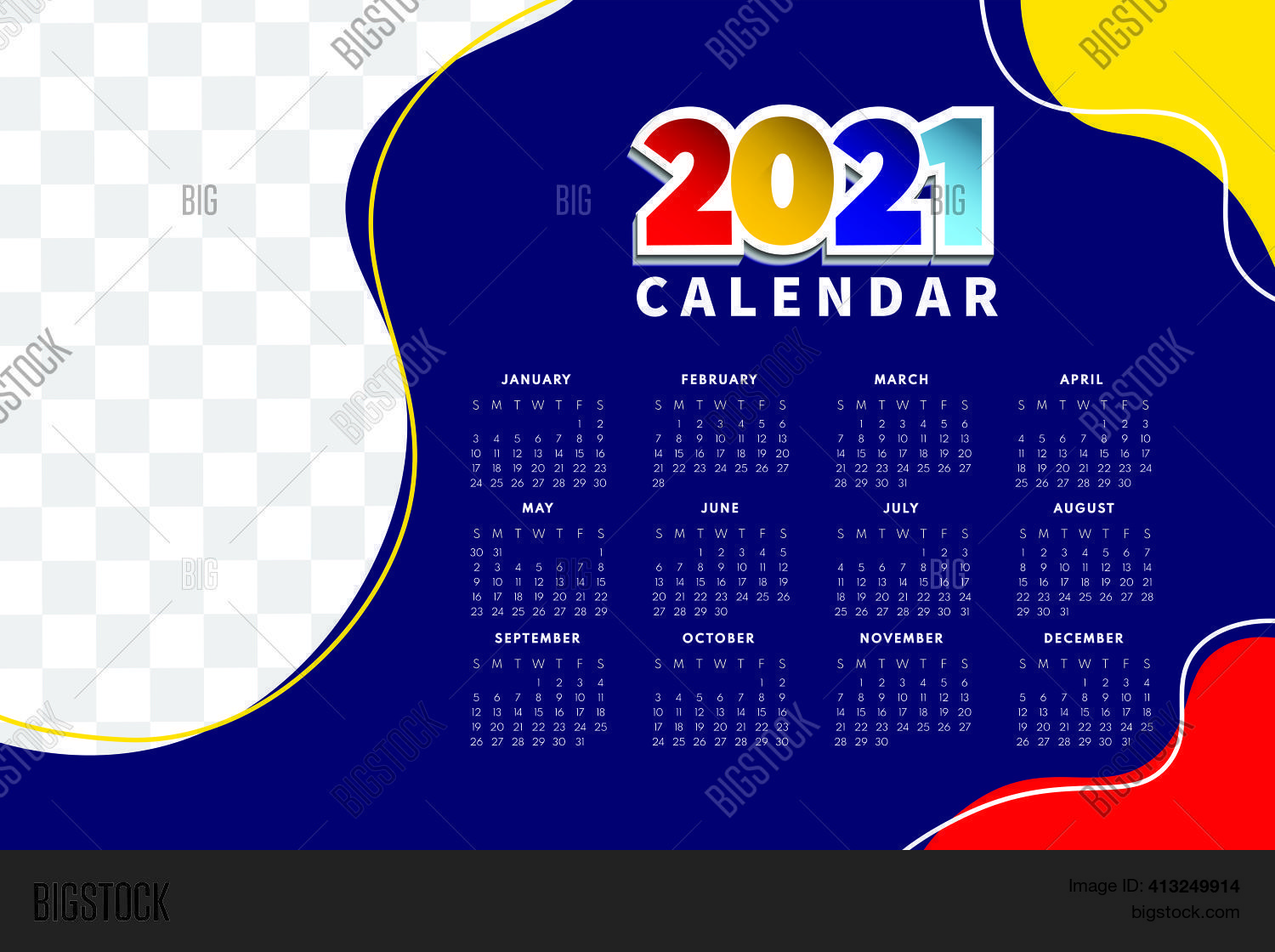 Abstract Calendar Vector \u0026 Photo (Free Trial) | Bigstock