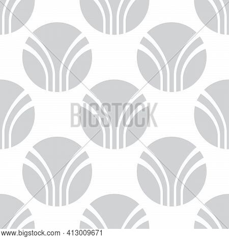Abstract Geometric Background Design. Circles Strusture Graphic Seamless Pattern. Gray Color. Vector
