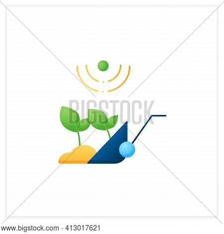 Harvesting Flat Icon. Process Of Gathering A Ripe Crop From The Fields. Harvest Using Machines Or By