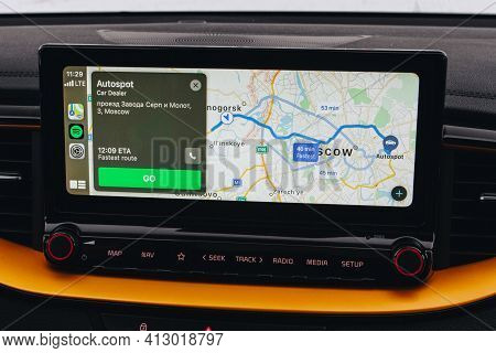 Moscow, Russia - January 10, 2021 Kia Xceed. Awd Hatchback Suv. New Kia Xceed Crossover Model Year 2
