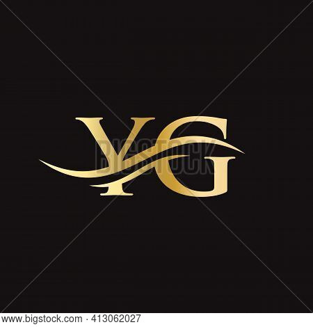 Swoosh Letter Yg Logo Design For Business And Company Identity. Water Wave Yg Logo With Modern Trend