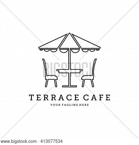 Terrace Cafe Vector Minimalist Logo Illustration Design
