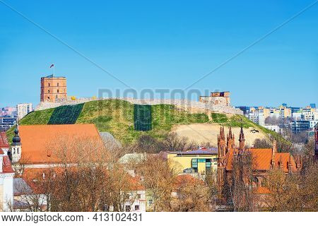 View Of Vilnius From The Hill Of The Bastion Of The Vilnius City Wall.