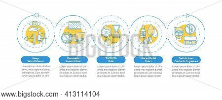 Digital Eyestrain Prevention Tips Vector Infographic Template. Keep Distance Presentation Design Ele