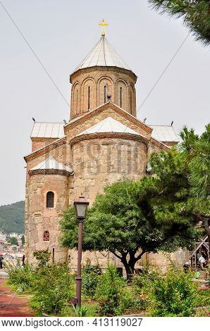 Ancient Metekhi Church In Center Of Tbilisi, Georgia