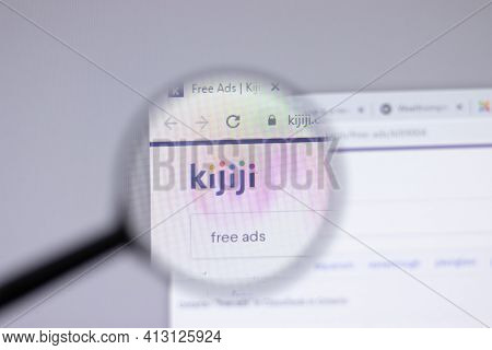 New York, Usa - 18 March 2021: Kijiji Ads Company Logo Icon On Website, Illustrative Editorial
