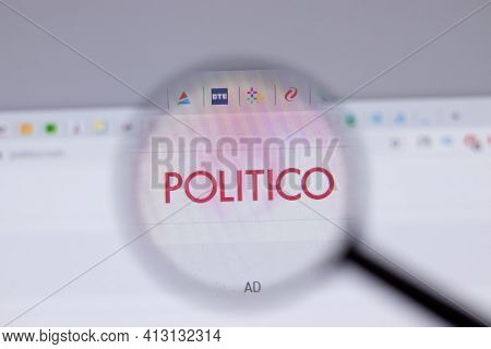 New York, Usa - 18 March 2021: Politico Company Logo Icon On Website, Illustrative Editorial