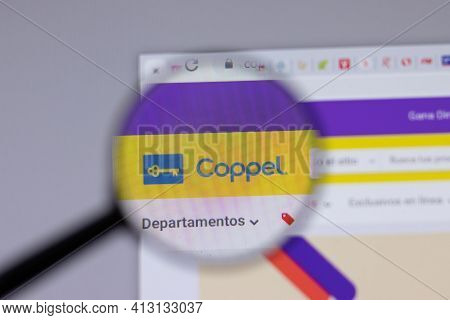 New York, Usa - 18 March 2021: Coppel Company Logo Icon On Website, Illustrative Editorial