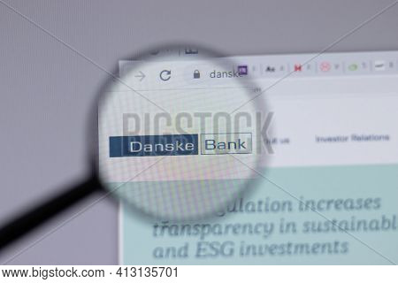 New York, Usa - 18 March 2021: Danske Bank Company Logo Icon On Website, Illustrative Editorial