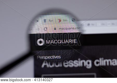New York, Usa - 18 March 2021: Macquarie Group Company Logo Icon On Website, Illustrative Editorial