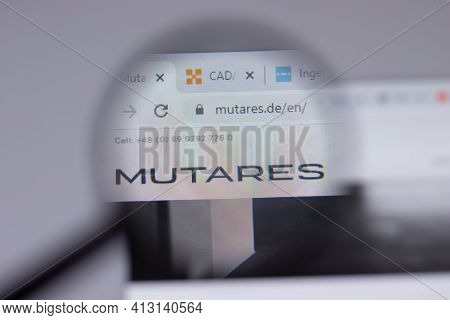 New York, Usa - 18 March 2021: Mutares Company Logo Icon On Website, Illustrative Editorial