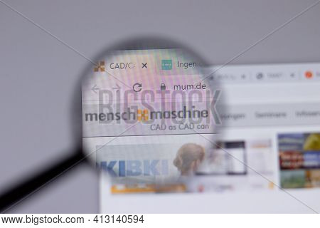 New York, Usa - 18 March 2021: Mensch Und Maschine Software Company Logo Icon On Website, Illustrati