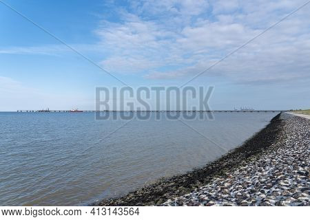 Landscape At Hooksieler Outer Harbour. Hooksiel Is A Holiday Resort In East Frisia And Is Located On