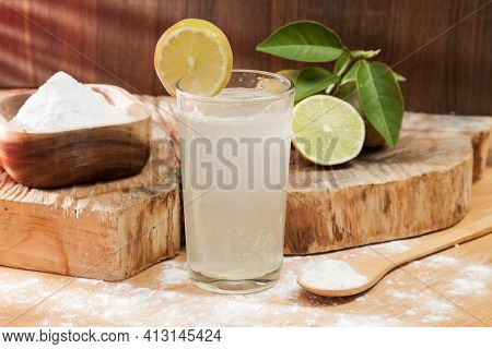 Baking Soda - Sodium Bicarbonate, Water And Lemon.