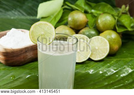 Baking Soda - Sodium Bicarbonate, Water And Lemon.