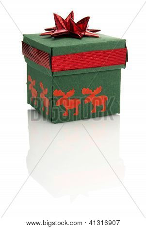 Scatola regalo con decorazione rosso