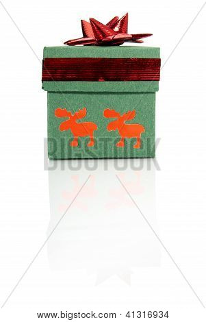 Scatola regalo con decorazione rosso