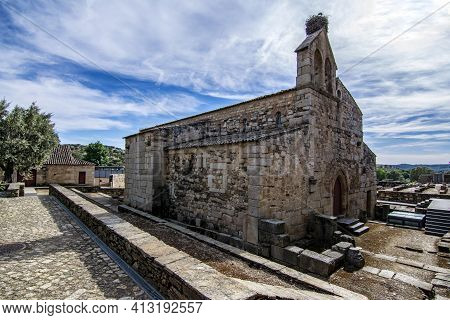 Idanha A Velha, Portugal; May, 2020: View Of The Facade Of The Santa Maria Or Cathedral Of  Idanha-a