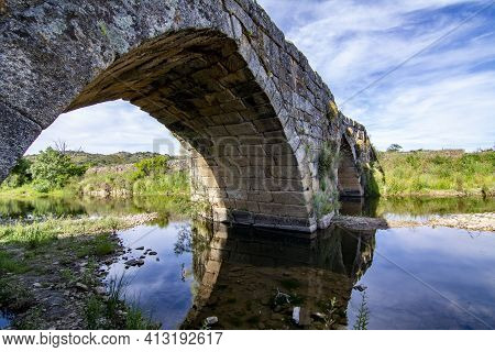Old Historic Stone Bridge In Idanha A Velha, Portugal