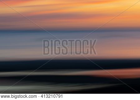 Abstract Intentional Camera Movement Sunset Coastal Backgrounds