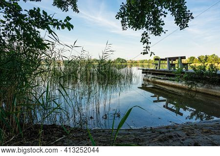 Landscape On A Lake In Potzlow, Germany.