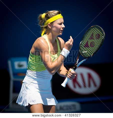MELBOURNE - el 19 de enero: Maria Kirilenko de Rusia en su tercera ronda de la victoria sobre Yanina Wickmayer de ser