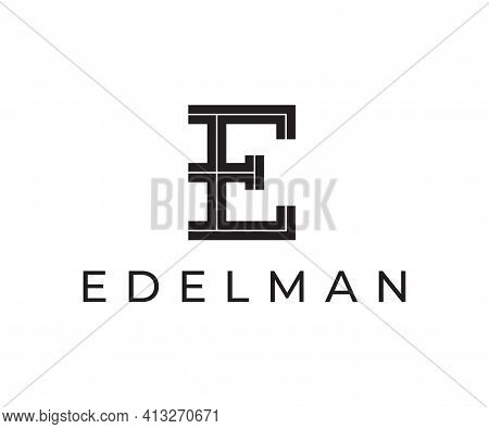 Minimal Style Letter E Vector Logo Design.