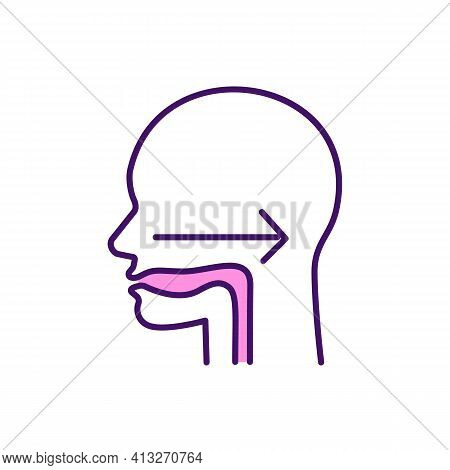 Swallowing Reflex Rgb Color Icon. Deglutition. Safely Liquids, Solid Products Consumption. Oral Cavi