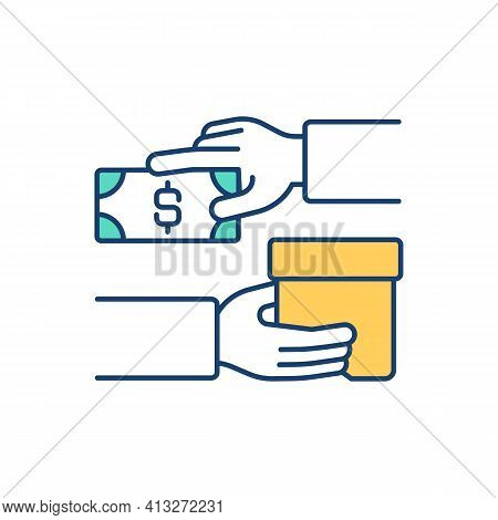 Purchasing Process Rgb Color Icon. Orders Delivery. Buying Goods And Services. Payment Terms. Asset 