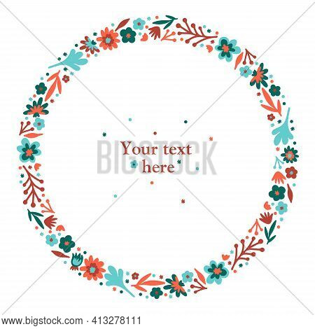 Flower Doodle Wreath, Autumn Or Summer Mood 2.2 1
