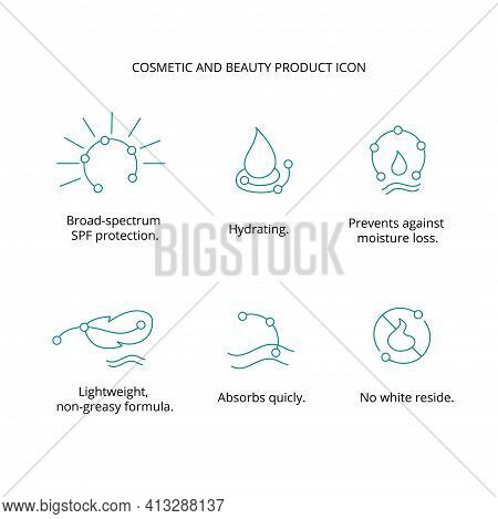 Cosmetic And Beauty Product Icon Set For Web, Packaging Design. Vector Stock Illustration Isolated O