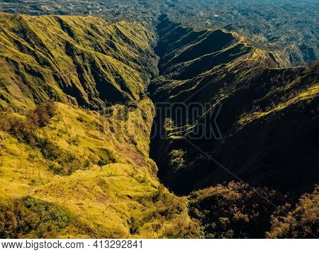 Aerial View Of Abang Mountain With Forest In Bali