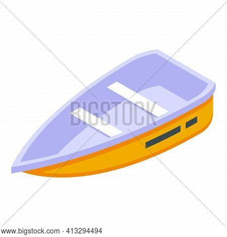 Wood Rescue Boat Icon. Isometric Of Wood Rescue Boat Vector Icon For Web Design Isolated On White Ba