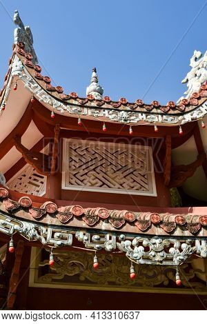 Nnychang, Vietnam - January 20, 2020 Long Sean Temple, Nha Trang City, Long Sean Pagoda, Statue, Lan