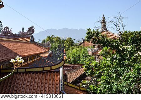 Nnychang, Vietnam - January 20, 2020 Long Sean Temple, Nha Trang City, Long Sean Pagoda, Statue, Lan