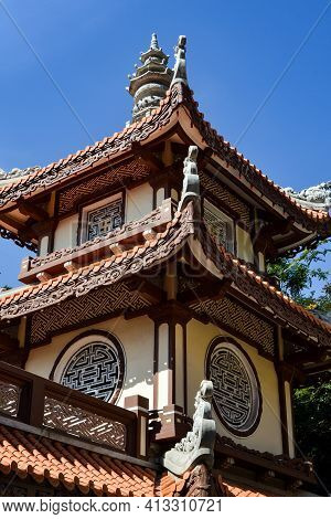Nnychang, Vietnam - January 20, 2020 Long Sean Temple, Nha Trang City, Long Sean Pagoda, Statue, Lan