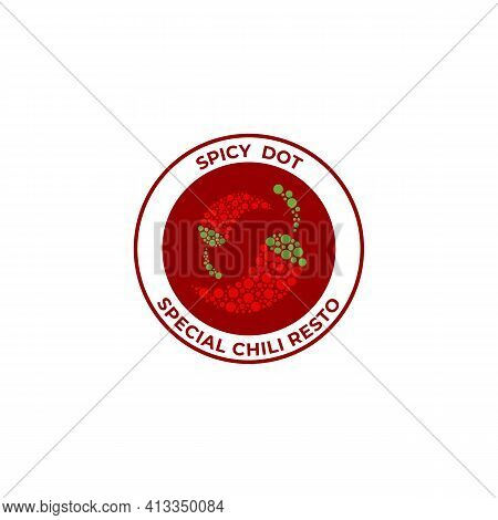 Spicy Chili Dot Logo Icon Symbol Badge Stamp For Special Chili Resto Or Food Company
