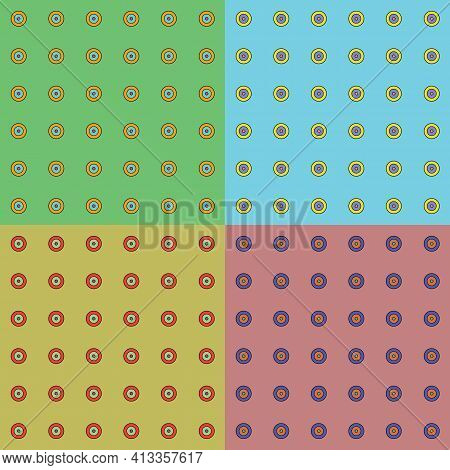 Set Of Seamless Pattern With Colored Circles