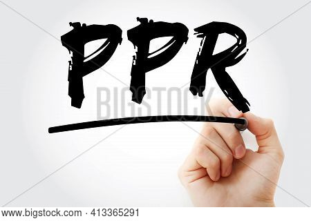 Ppr - Pivot Point Reversal Acronym With Marker, Business Concept Background