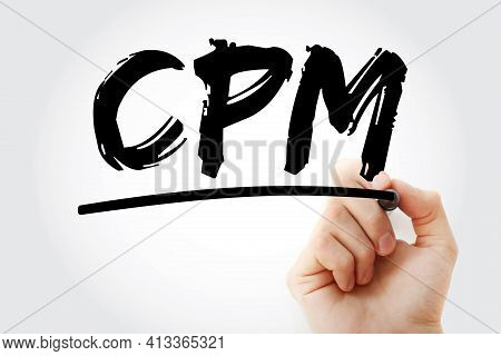 Cpm - Cost Per Mile Acronym With Marker, Concept Background
