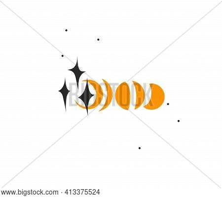 Hand Drawn Vector Abstract Stock Flat Graphic Illustration Collection Set With Logo Elements Of Magi