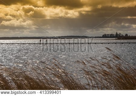 Evening Light Over The Lake In Roegwold Nature Reserve In The Netherlands