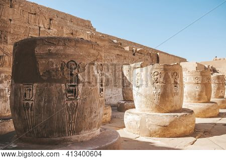 Ruins Of The Egyptian Karnak Temple, The Largest Open-air Museum In Luxor.