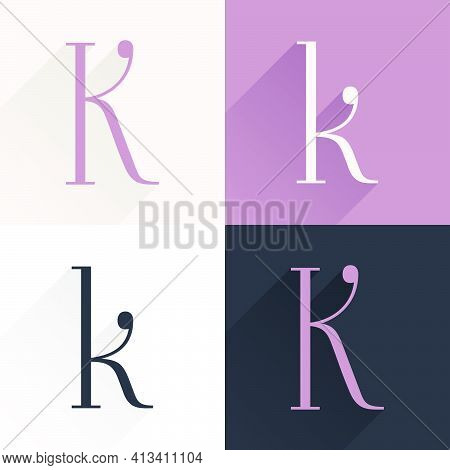 K Letter Condensed Serif Font Set. Perfect To Use In Elegant Branding, Luxury Logo, Wedding Invitati